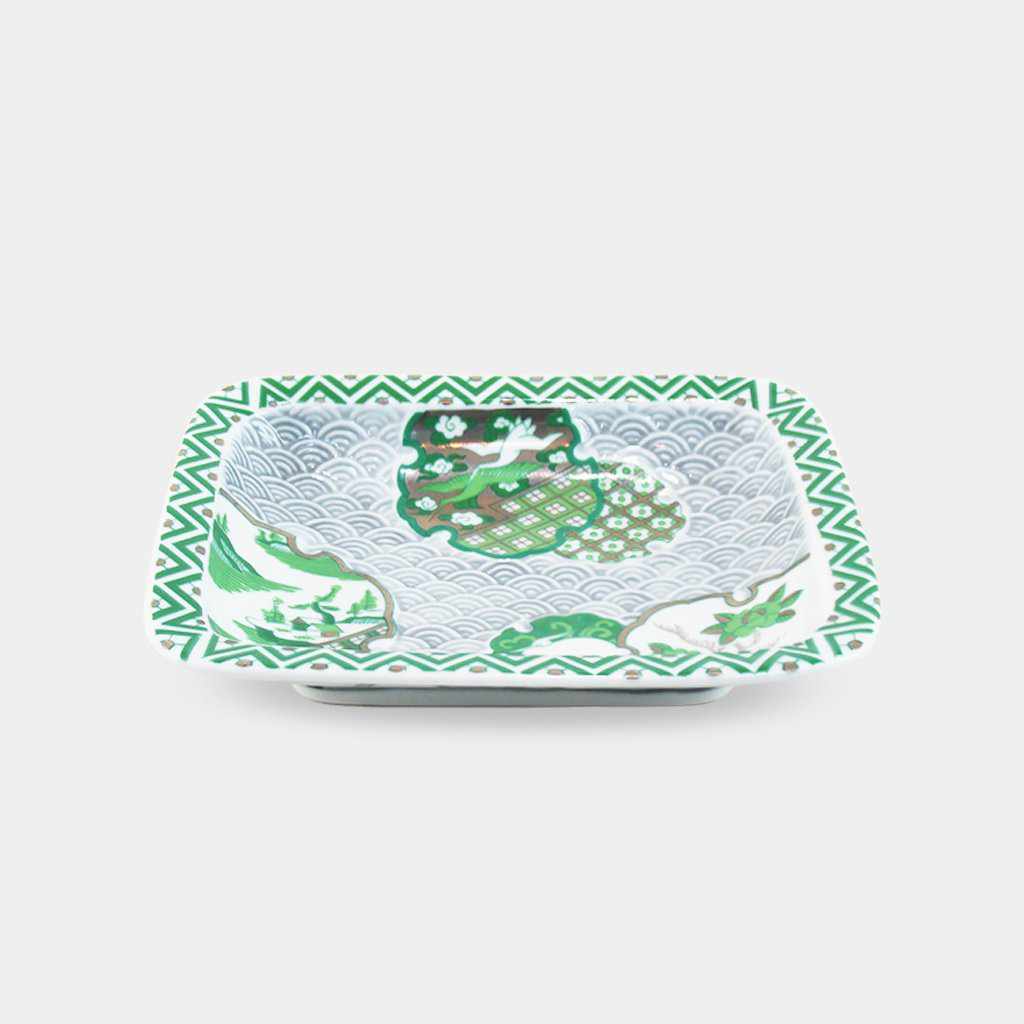 [LARGE PLATE (PLATTER)] APERTURE LONG ANGLE PLATE MOEGI | HAYASHIKURO KILN | OLD IMARI-ARITA WARES